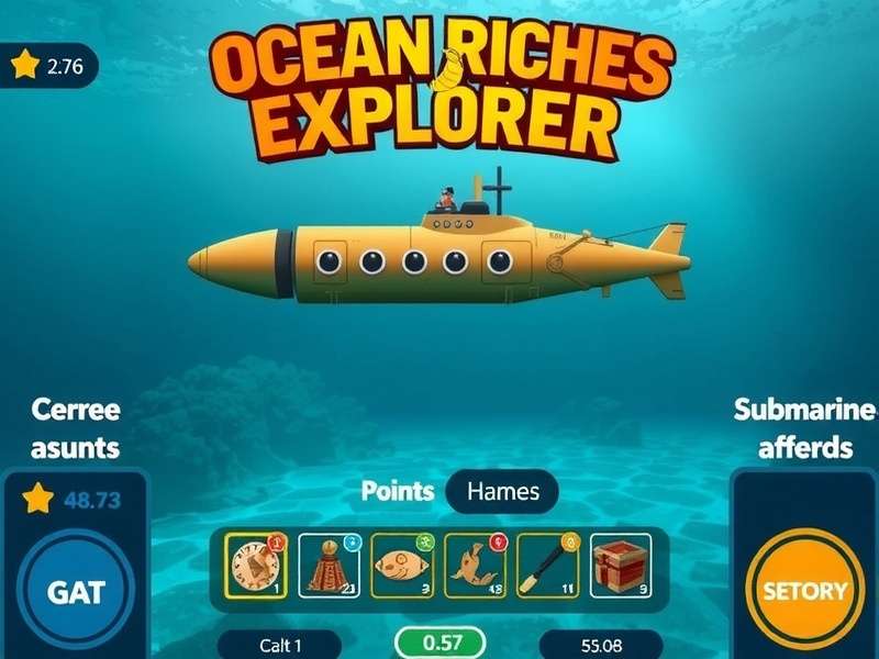 Ocean Riches Explorer gameplay showing underwater treasure hunt
